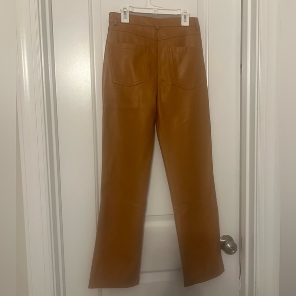 7 For All Mankind Vegan Faux Leather Straight Leg Pants NEW | s - Picture 4 of 7